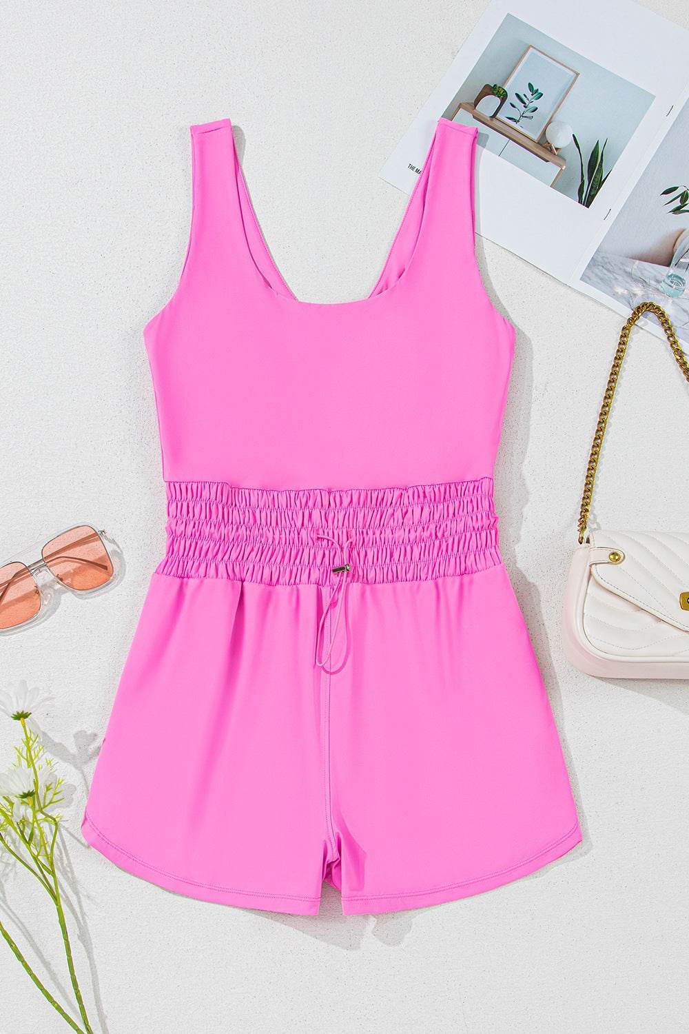 Drawstring Wide Strap Romper - Selvanelle