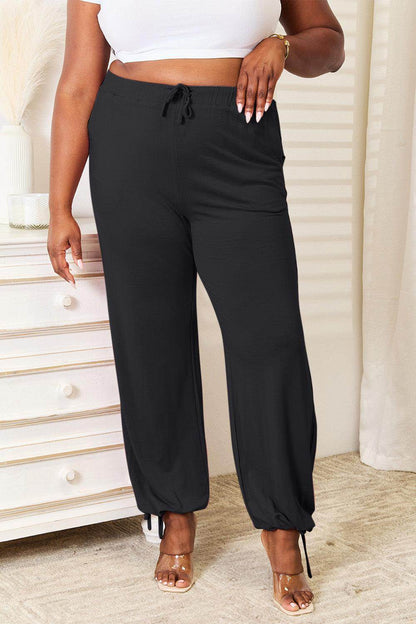 Basic Bae Full Size Soft Rayon Drawstring Pants with Pockets - Selvanelle