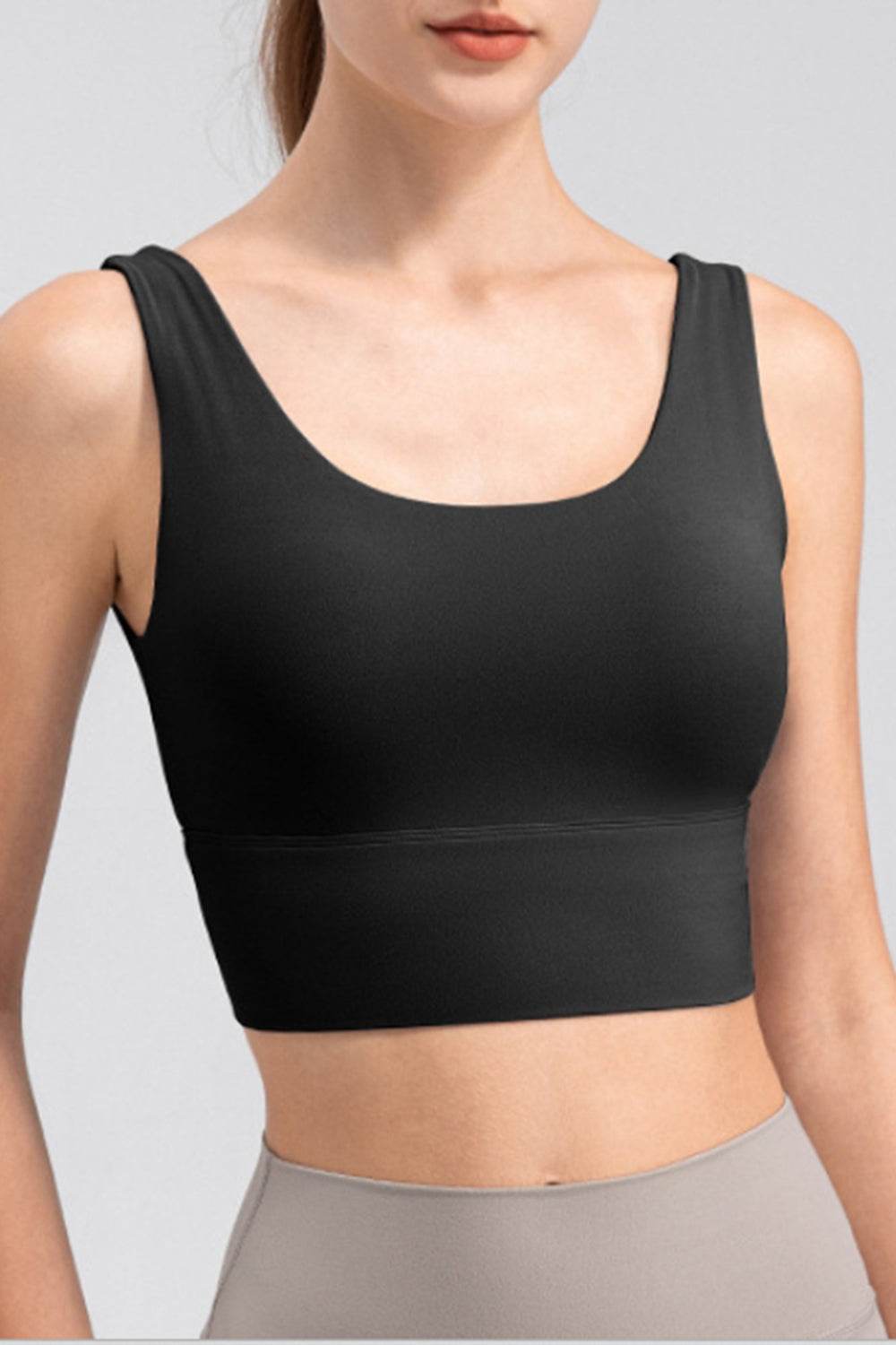 Scoop Neck Wide Strap Active Tank - Selvanelle