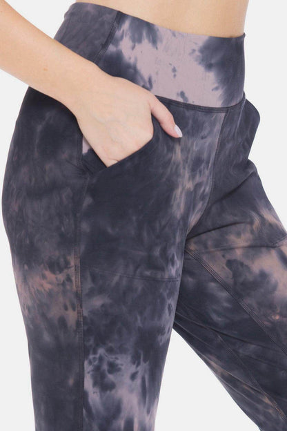 Leggings Depot Tie-Dye High Waist Cropped Leggings for Women - Selvanelle