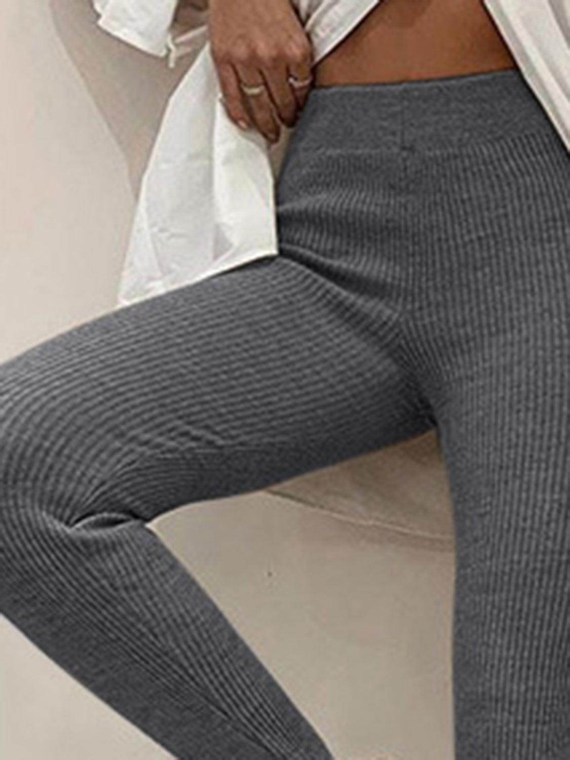 Ribbed Mid Waist Leggings for Comfortable Everyday Wear - Selvanelle