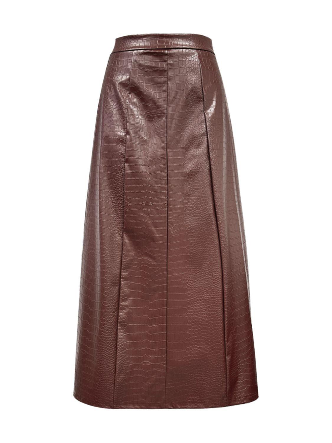 High Waist Midi Skirt for Women with Opaque Style