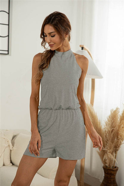 Cutout Grecian Neck Romper - Selvanelle