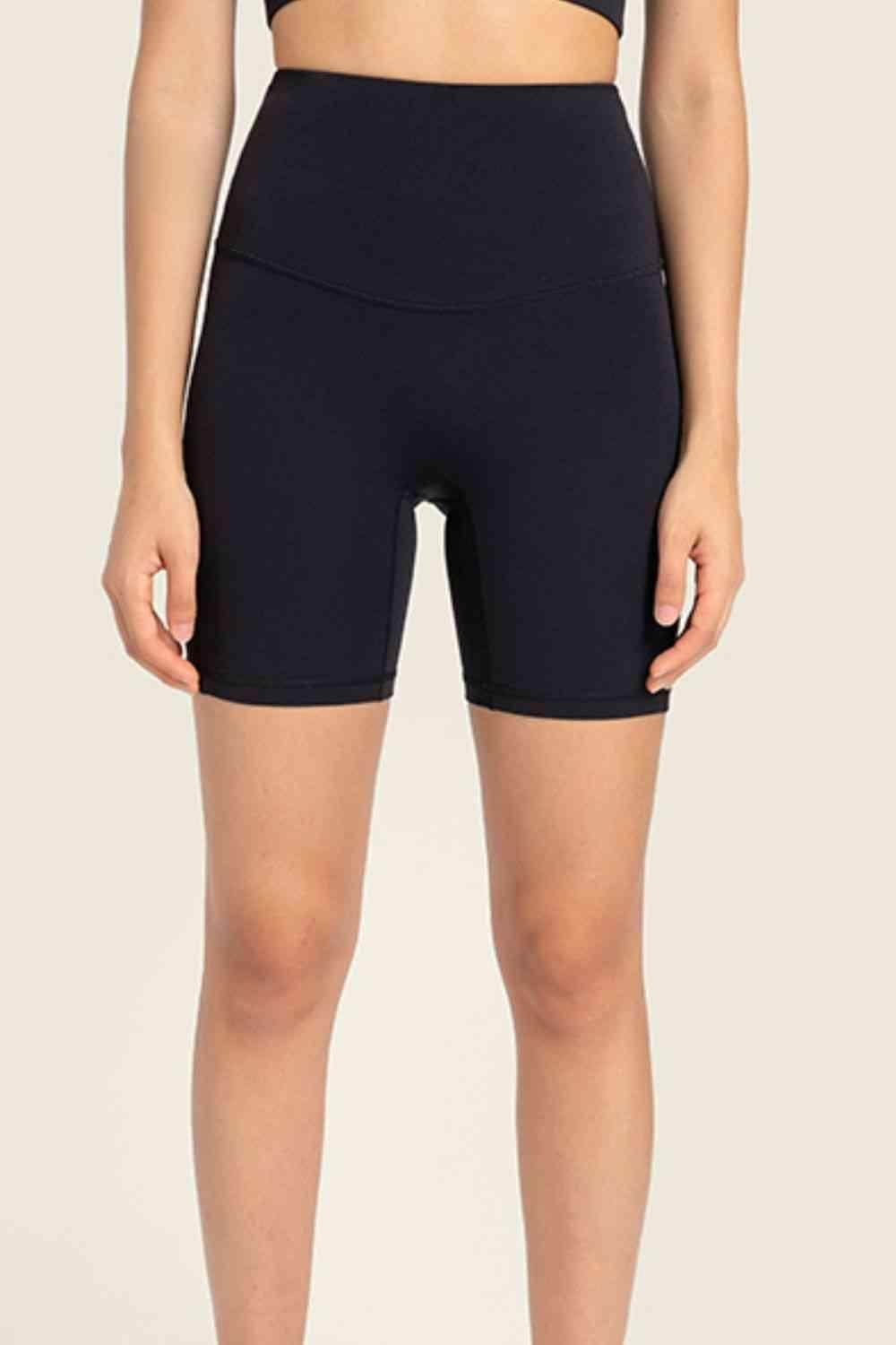 Millennia Seamless High-Rise Wide Waistband Biker Shorts - Selvanelle