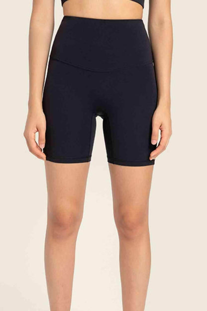 Millennia Seamless High-Rise Wide Waistband Biker Shorts - Selvanelle