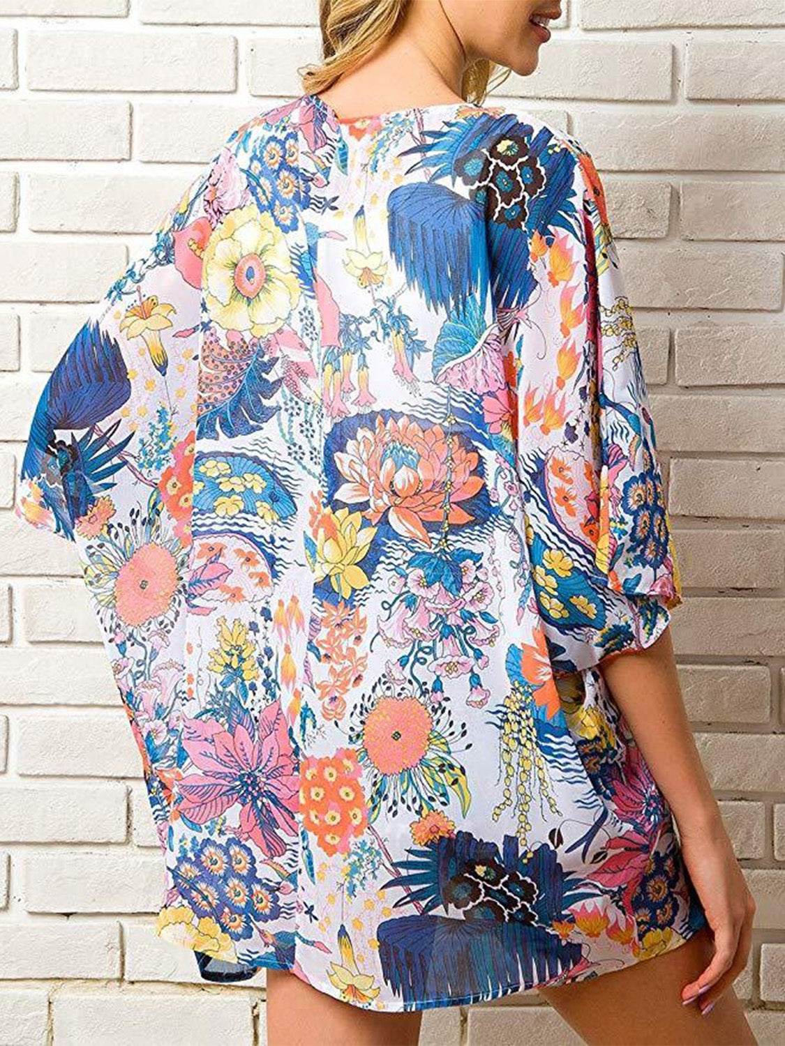 Open Front Half Sleeve Cover-Up - Selvanelle