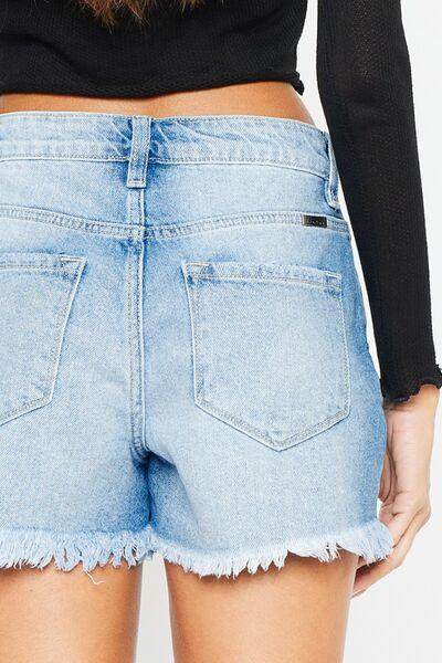 Kancan High Waist Frayed Denim Shorts for Summer Style - Selvanelle