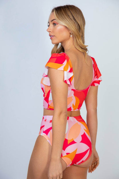 White Birch Full Size Floral Two Piece Swim Set - Selvanelle