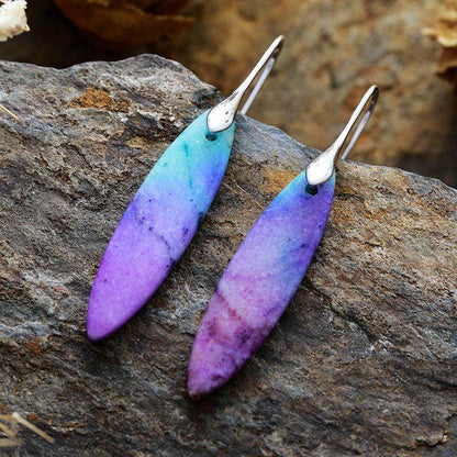 Copper Natural Stone Geometric Shape Earrings for Women - Selvanelle