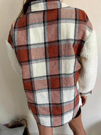 Fuzzy Button Up Long Sleeve Jacket for Cozy Style - Selvanelle