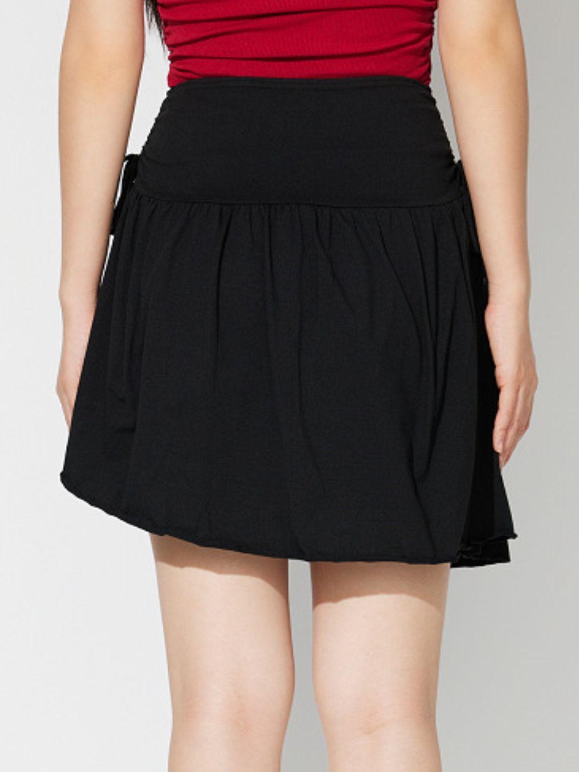 Side Tie Asymmetric Hem Mini Skirt for Casual Chic Style