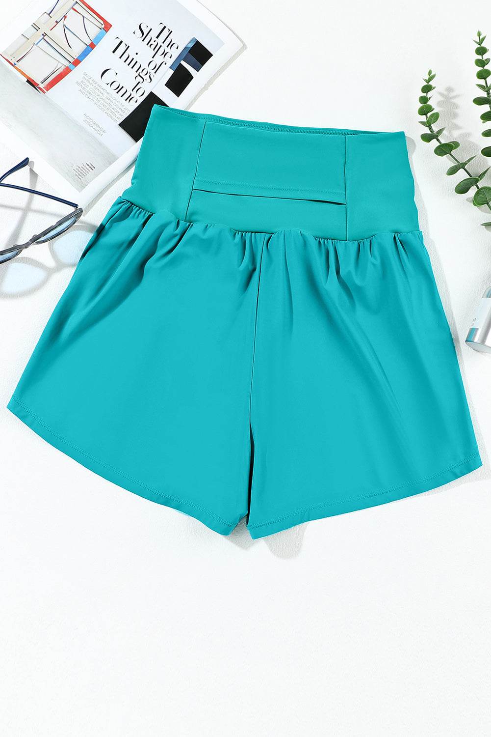 Pocketed High Waist Swim Shorts - Selvanelle