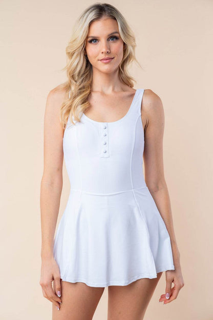 White Birch Sleeveless Performance Knit Swim Dress - Selvanelle