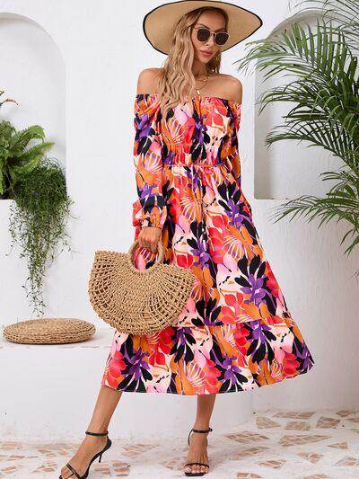 Stylish Printed Long Sleeve Midi Dress for All Occasions - Selvanelle