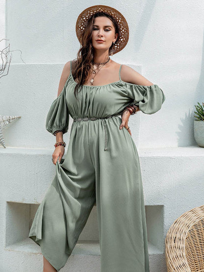 Spaghetti Strap Wide Leg Jumpsuit - Selvanelle