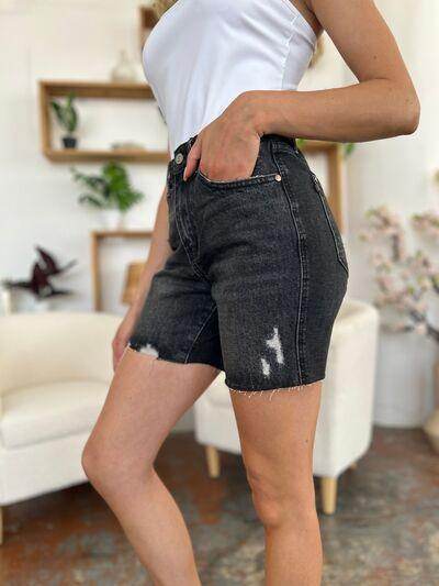 Judy Blue Full Size High Waist Rigid Magic Denim Shorts - Selvanelle