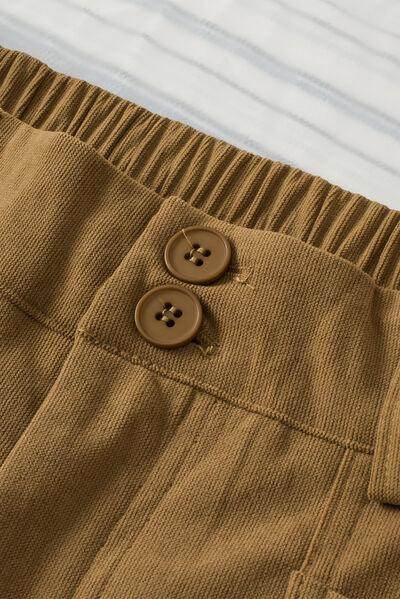 Half Elastic Waist Straight Pants for Comfortable Fit - Selvanelle