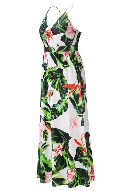 Crisscross Printed Surplice Cami Dress - Selvanelle