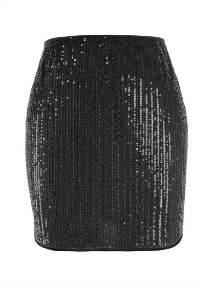 Stylish Sequin Mini Skirt for Party and Night Out - Selvanelle