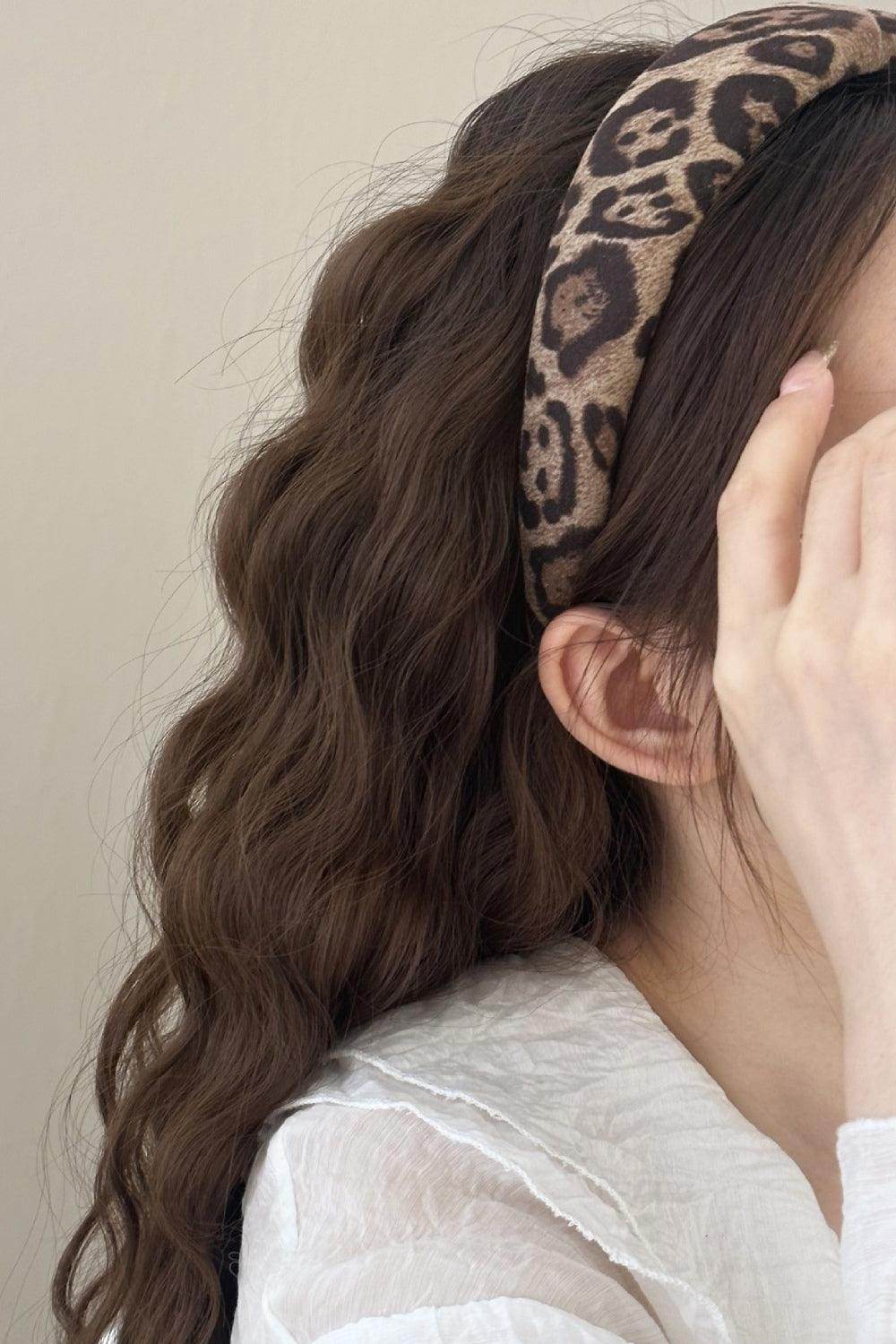 Leopard Polyester Wide Headband for Fashionable Styling - Selvanelle