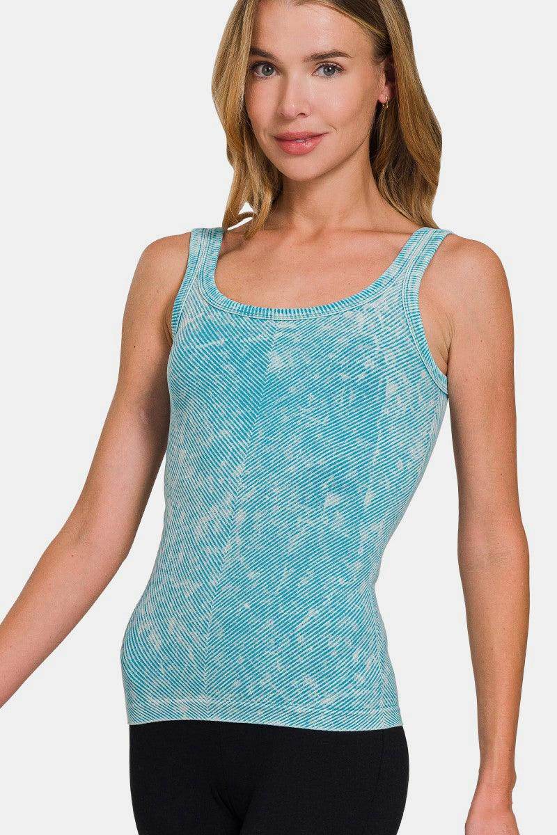 Zenana Ribbed Scoop Neck Tank for Versatile Style - Selvanelle