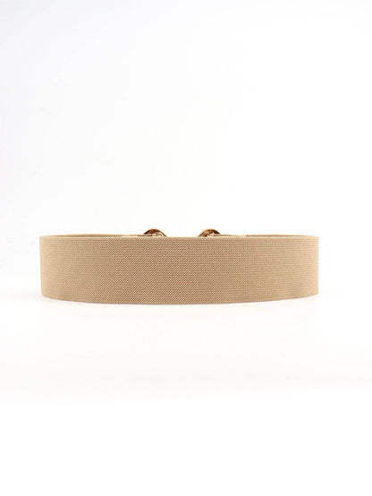 Geometric Buckle Elastic Wide Belt for Stylish Comfort - Selvanelle