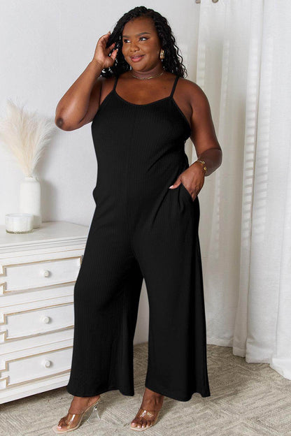 Basic Bae Full Size Spaghetti Strap V-Neck Jumpsuit Dress - Selvanelle