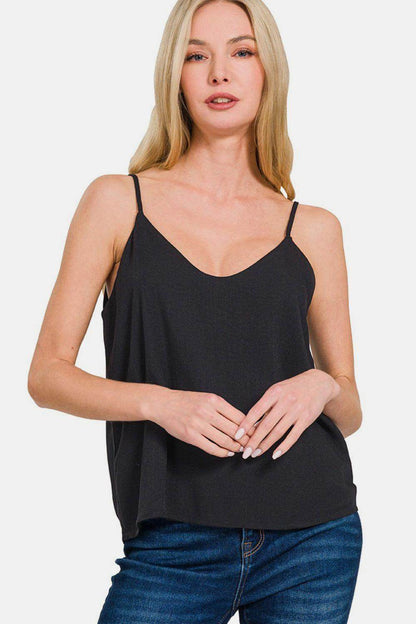 Zenana Two Layered Spaghetti Strap Cami for Women - Selvanelle