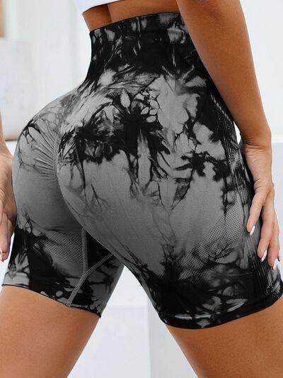 Tie-Dye High Waist Active Shorts for Women Workout Gear - Selvanelle