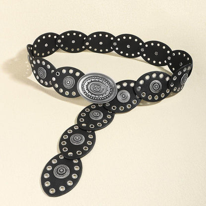 Stylish Oval PU Belt for Men and Women Casual Wear - Selvanelle