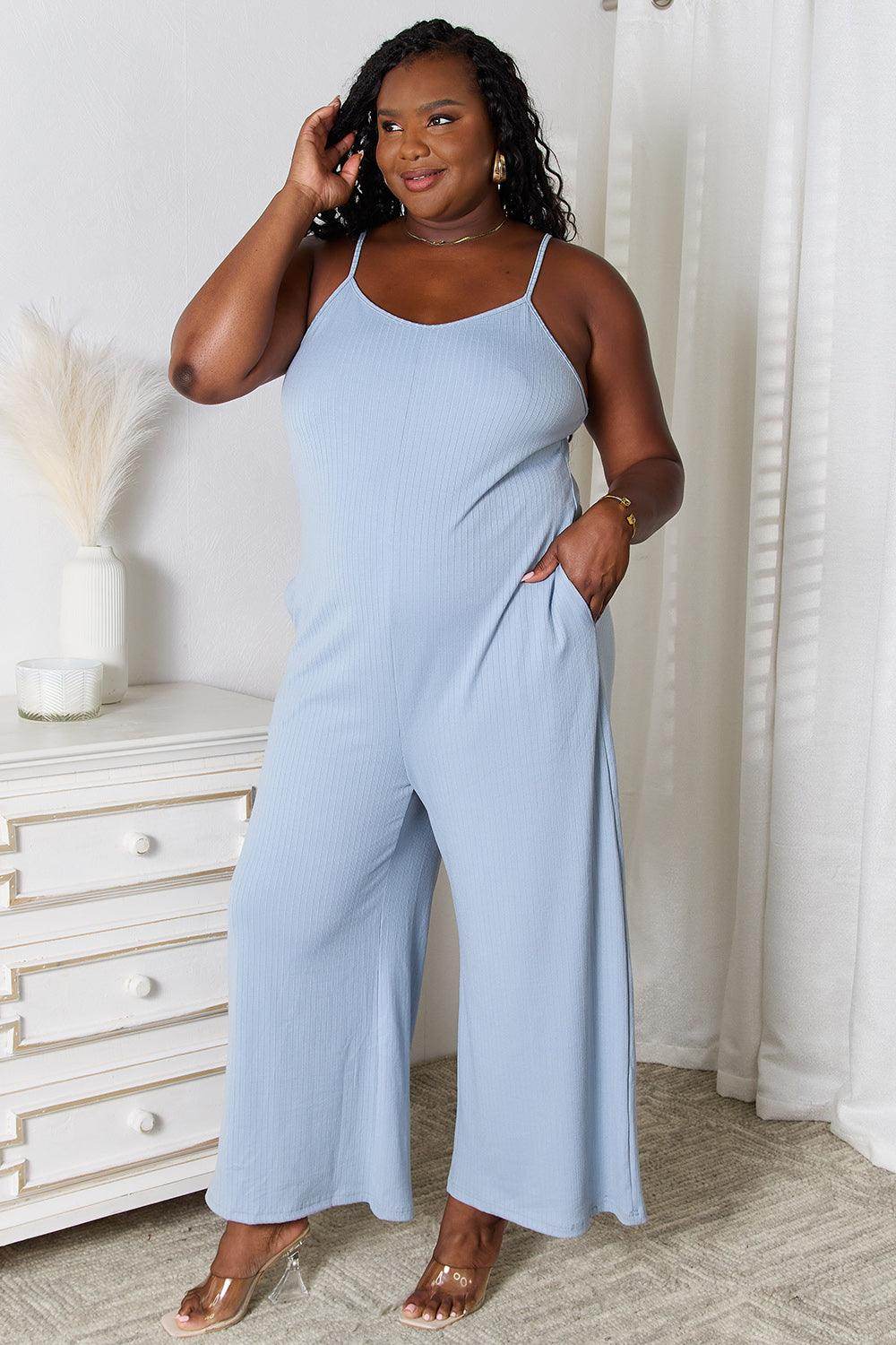 Basic Bae Full Size Spaghetti Strap V-Neck Jumpsuit Dress - Selvanelle