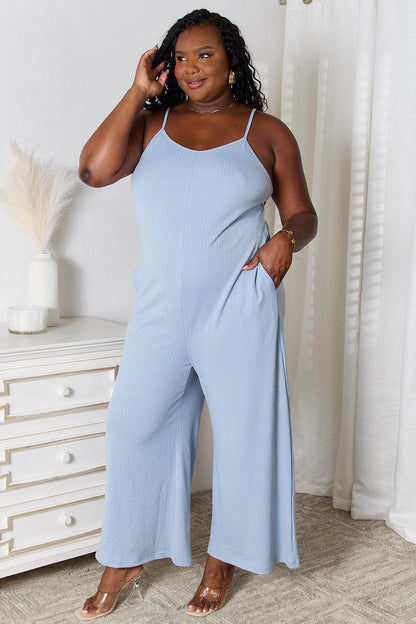 Basic Bae Full Size Spaghetti Strap V-Neck Jumpsuit Dress - Selvanelle