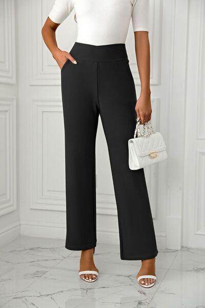 High Waist Straight Leg Pants for Women in Various Sizes - Selvanelle