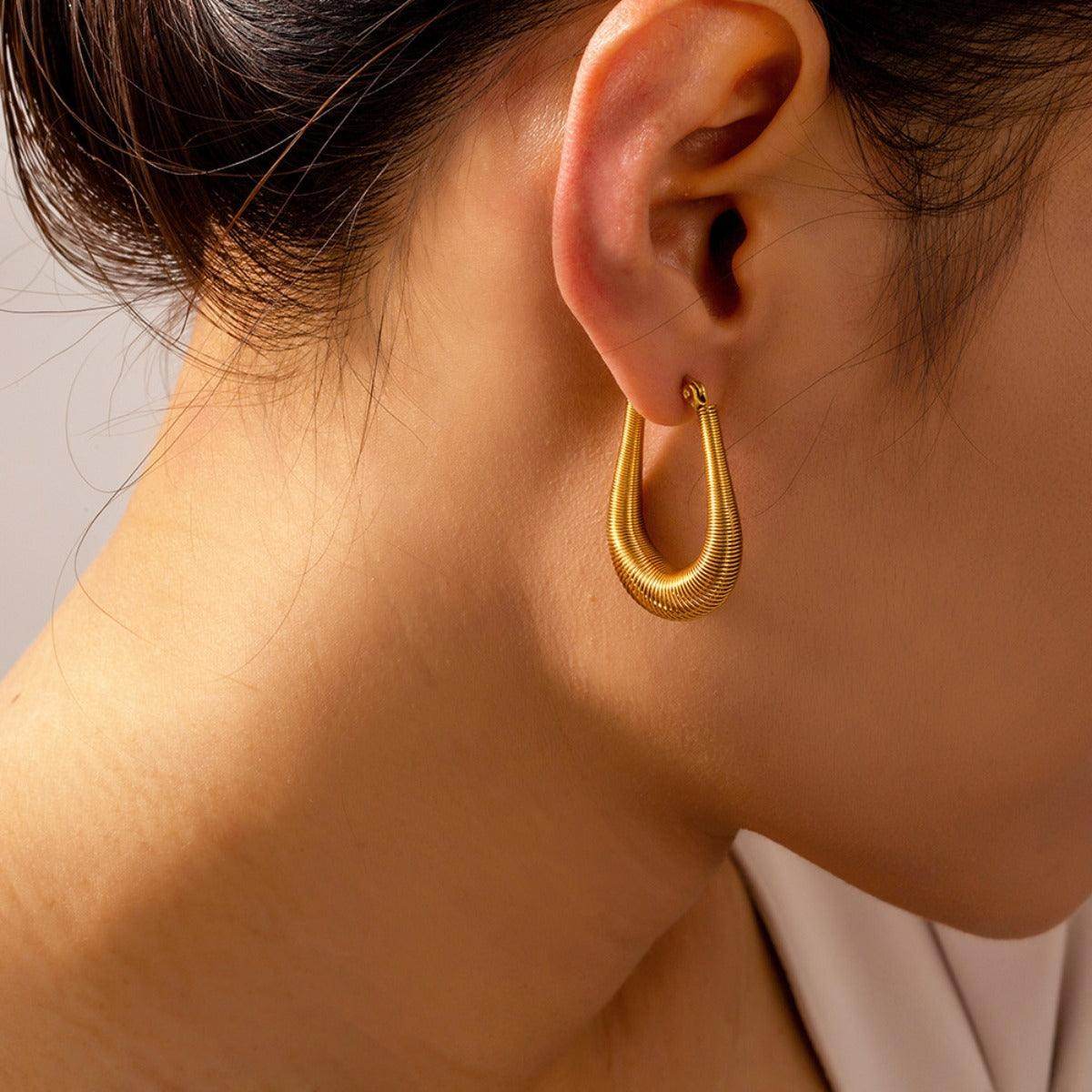 Titanium Steel U Shape Earrings for Elegant Everyday Wear - Selvanelle
