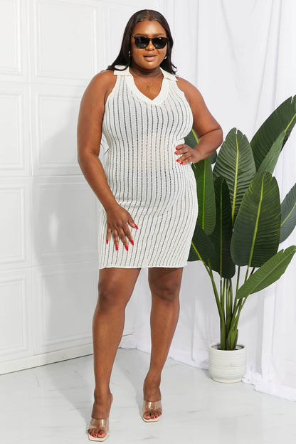 Openwork Johnny Collar Cover Up Dress - Selvanelle