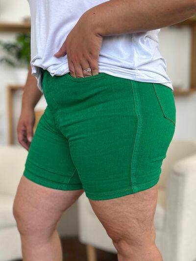 Judy Blue Full Size Tummy Control Denim Shorts for Women - Selvanelle