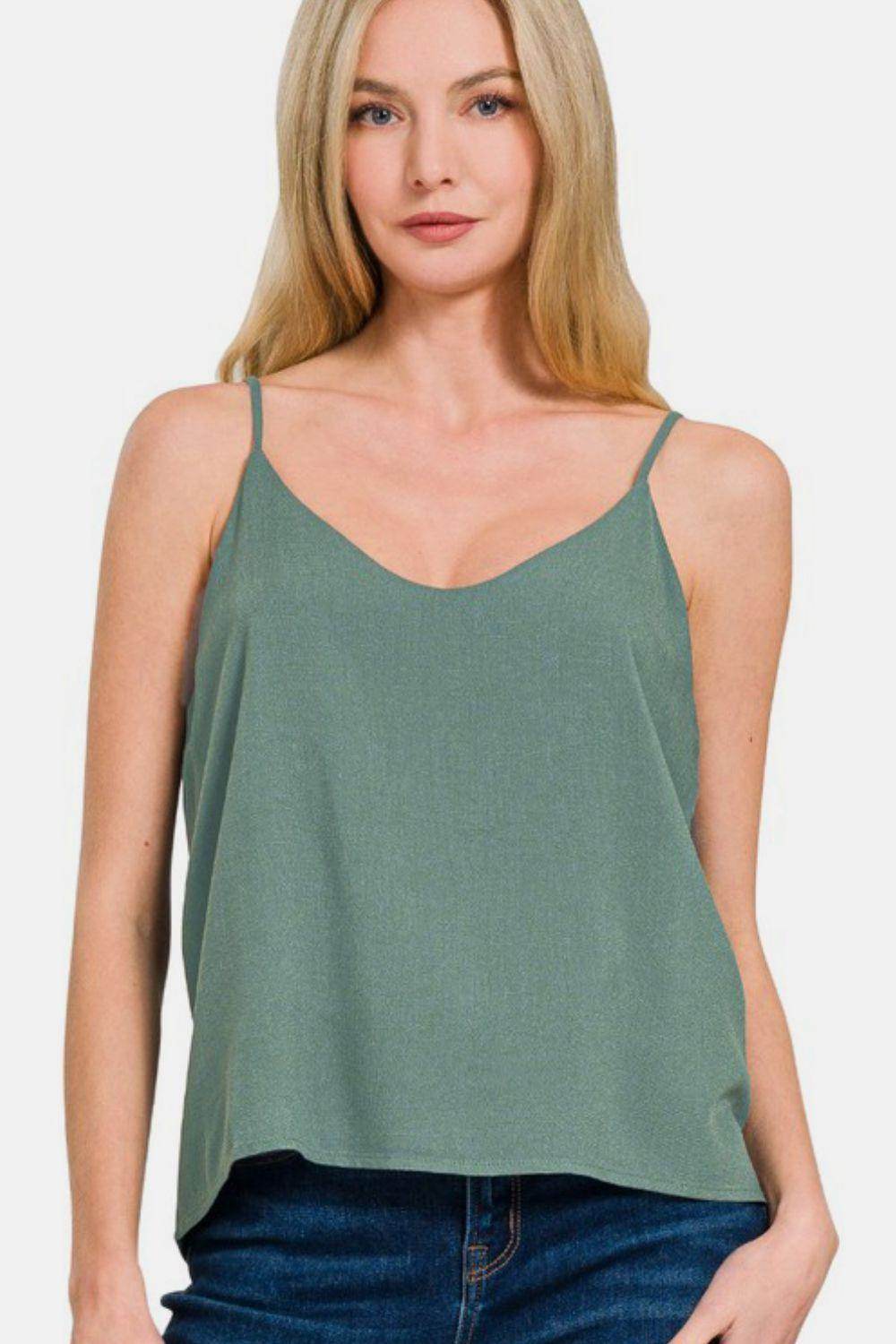 Zenana Two Layered Spaghetti Strap Cami for Women - Selvanelle