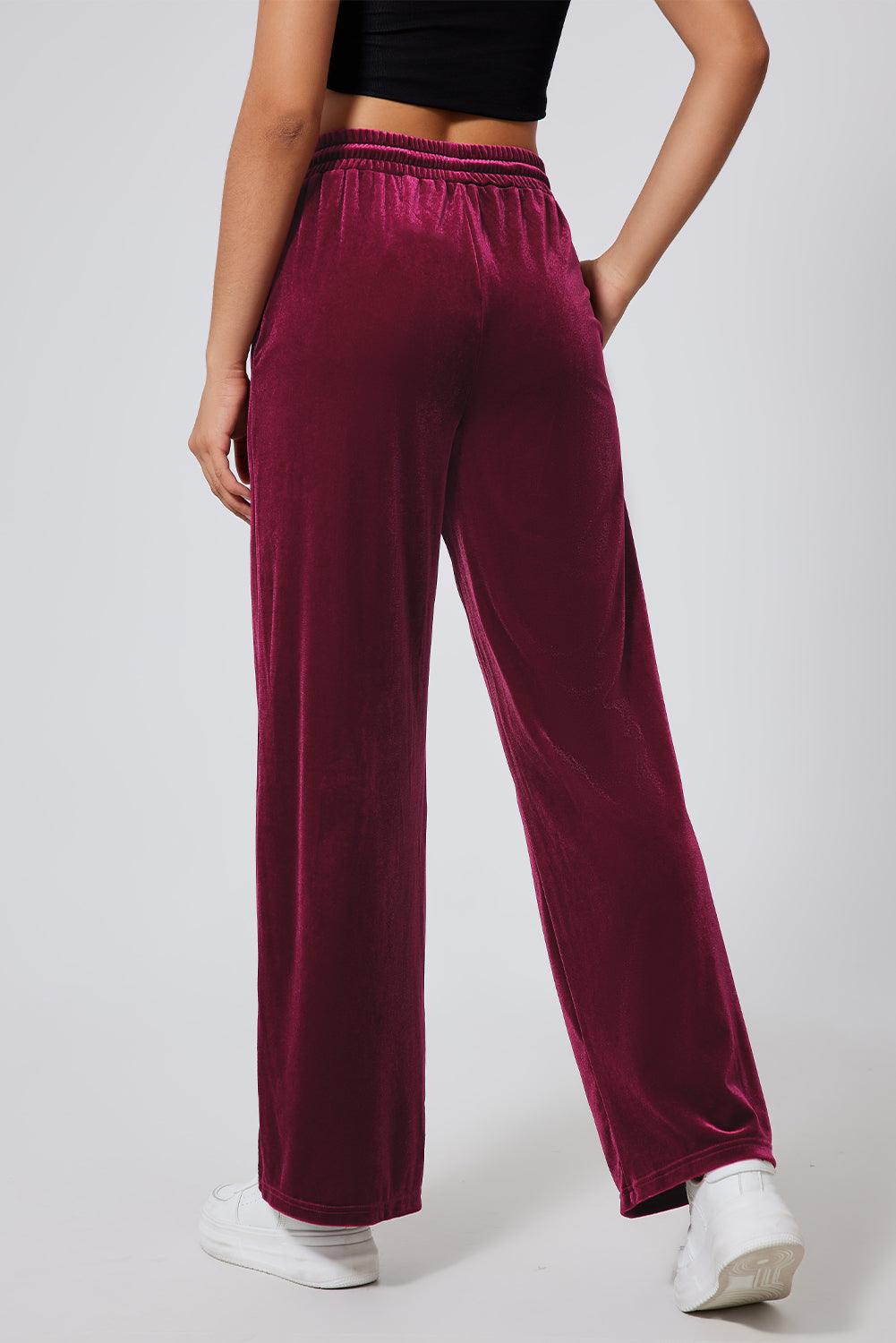 Drawstring Wide Leg Active Pants for Comfort and Style