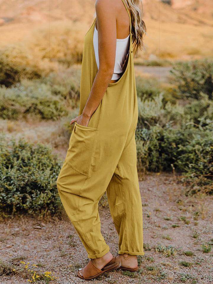 Double Take Full Size Sleeveless V-Neck Pocketed Jumpsuit - Selvanelle
