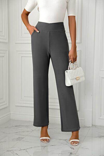 High Waist Straight Leg Pants for Women in Various Sizes - Selvanelle