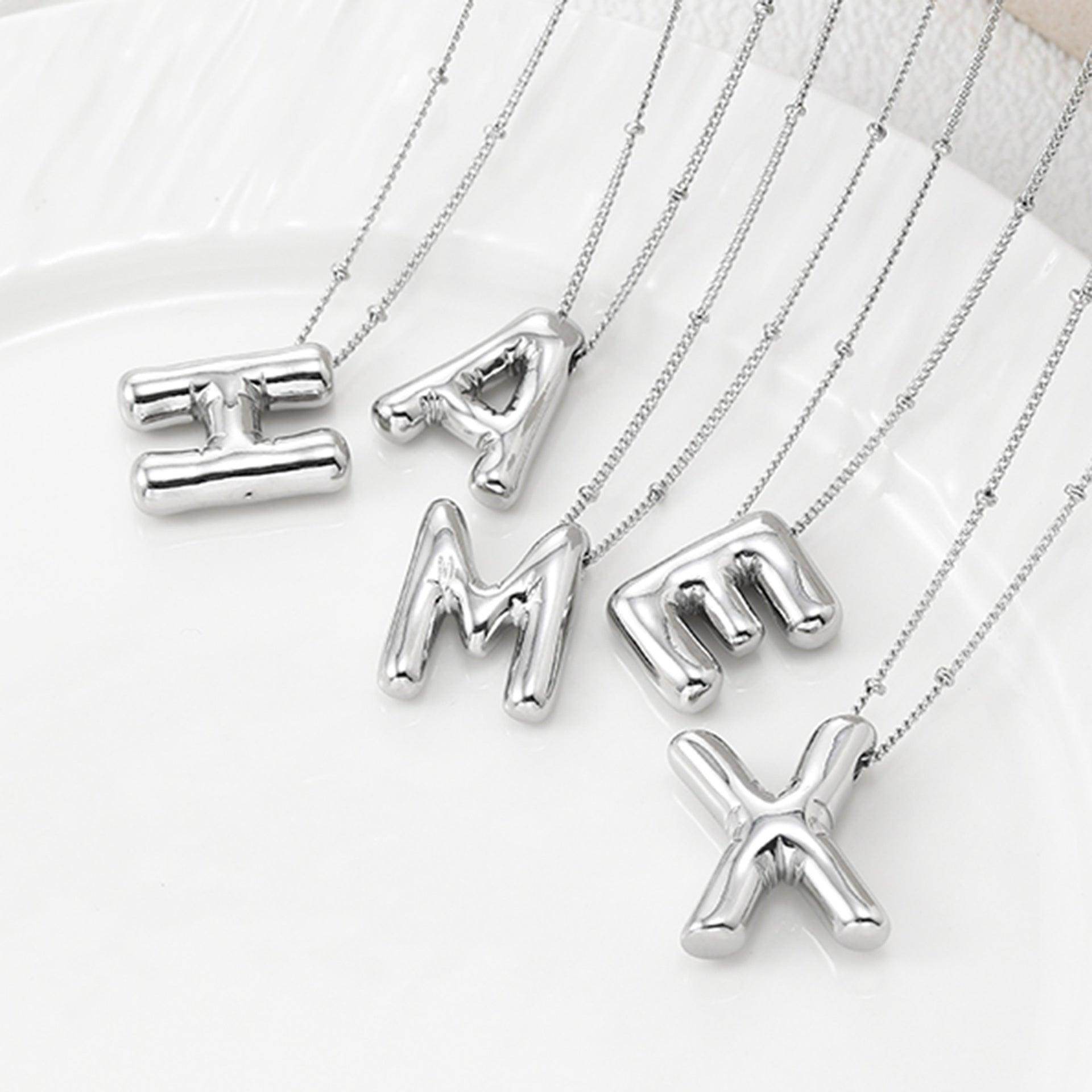 Copper Bubble Letter Pendant Necklace for Stylish Charm - Selvanelle
