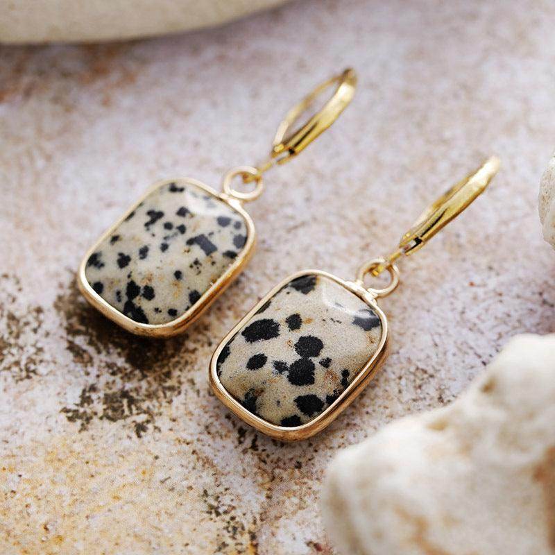Copper Natural Stone Dangle Earrings for Elegant Style - Selvanelle