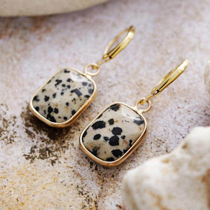 Copper Natural Stone Dangle Earrings for Elegant Style - Selvanelle