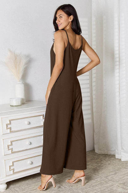 Basic Bae Full Size Spaghetti Strap V-Neck Jumpsuit Dress - Selvanelle
