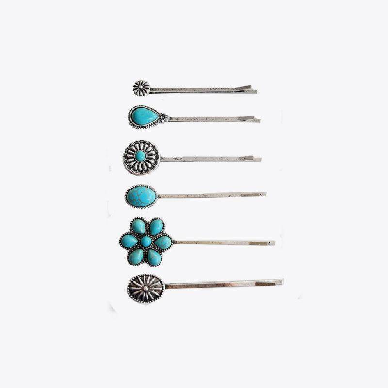 Turquoise Alloy Hairpin for Stylish Hair Accessories - Selvanelle