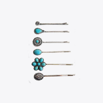 Turquoise Alloy Hairpin for Stylish Hair Accessories - Selvanelle