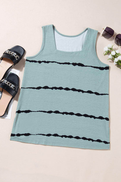 Striped Square Neck Tank Top for Women in Various Sizes - Selvanelle
