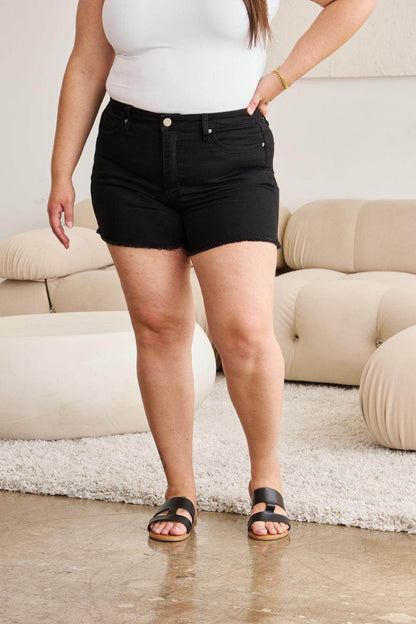 RFM Full Size Tummy Control High Waist Denim Shorts Women - Selvanelle