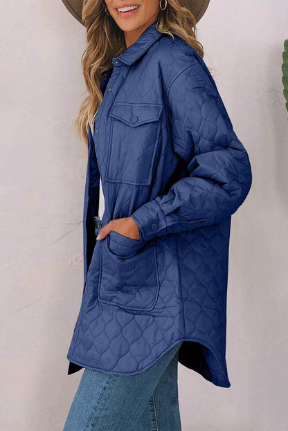 Snap Down Collared Winter Coat for Stylish Warmth - Selvanelle