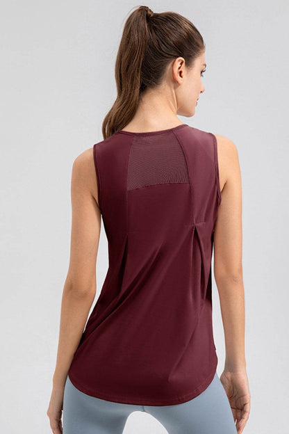 Round Neck Wide strap Active Tank - Selvanelle